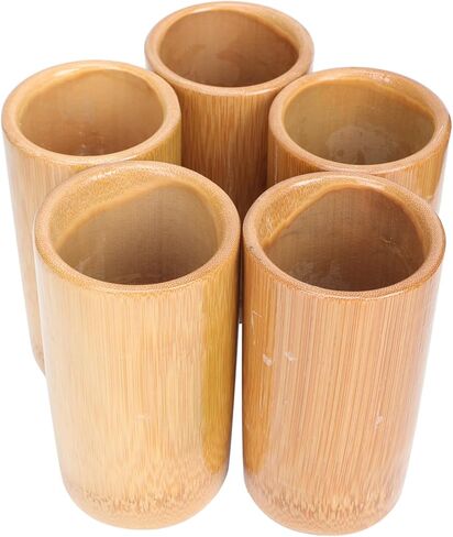 Angoily Bamboo Fire Cupping Set 5Pcs Carbonized Bamboo Cups for Home Cupping Therapy Body Suction Cups Facial Massage Tools in Saudi Arabia
