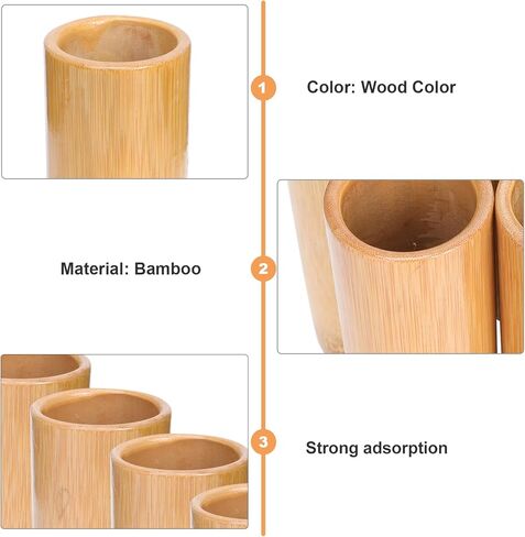 Angoily Bamboo Fire Cupping Set 5Pcs Carbonized Bamboo Cups for Home Cupping Therapy Body Suction Cups Facial Massage Tools in Saudi Arabia