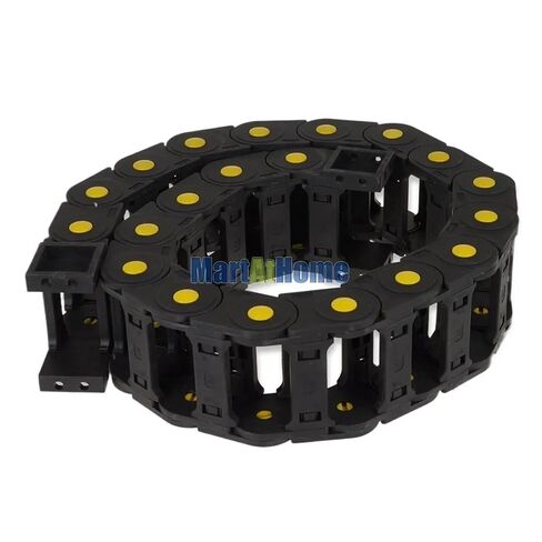 حامل كابل سلسلة سحب من النايلون البلاستيكي المعزز باللون الأسود بطول 1 متر 20 × 75/100/125 مم مغلق بالكامل/نوع الجسر (جسر 55 مم، 20 × 100 مم) in Kuwait