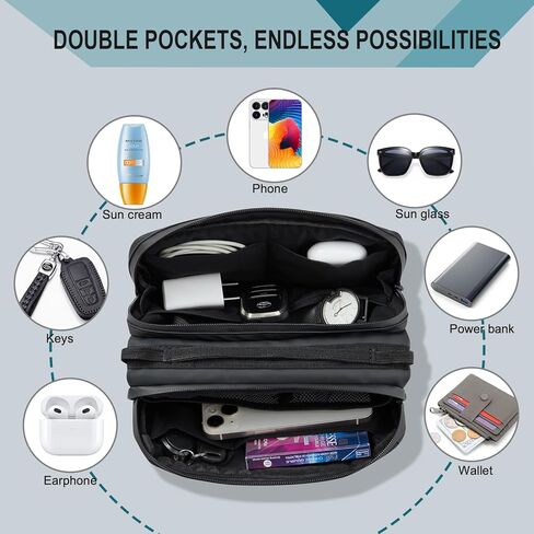 simptech حقيبة كروس مع حامل زجاجة فاني حزمة حبال الصدر حقيبة مزدوجة الجيب الرئيسي مقاومة للماء حقيبة الخصر للنساء الرجال السفر، الاستخدام اليومي، ركوب الدراجات، المشي لمسافات طويلة (أسود جديد) in Kuwait