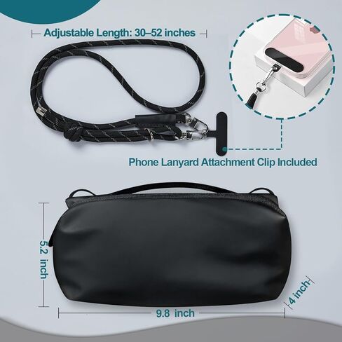 simptech حقيبة كروس مع حامل زجاجة فاني حزمة حبال الصدر حقيبة مزدوجة الجيب الرئيسي مقاومة للماء حقيبة الخصر للنساء الرجال السفر، الاستخدام اليومي، ركوب الدراجات، المشي لمسافات طويلة (أسود جديد) in Kuwait