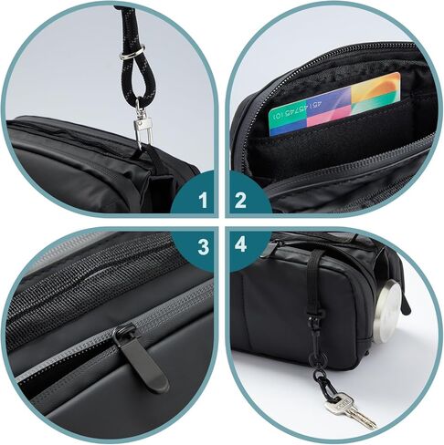 simptech حقيبة كروس مع حامل زجاجة فاني حزمة حبال الصدر حقيبة مزدوجة الجيب الرئيسي مقاومة للماء حقيبة الخصر للنساء الرجال السفر، الاستخدام اليومي، ركوب الدراجات، المشي لمسافات طويلة (أسود جديد) in Kuwait