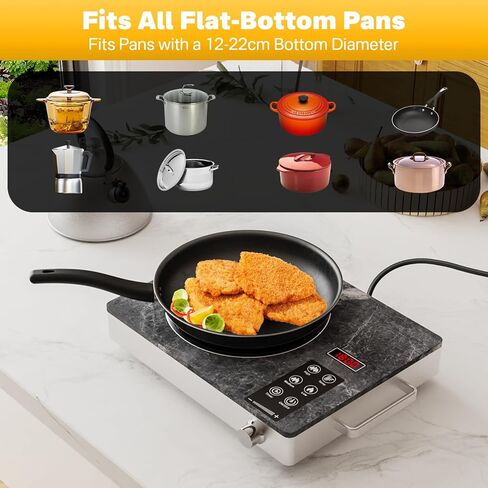 Almania Single Burner Ceramic Cooktop ، موقد كهربائي 1800 واط محمول ، موقد كونترتوب للطهي ، قم بتوصيل طبق المطبخ الساخن ، ودرجة الحرارة القابلة للتعديل. in Saudi Arabia