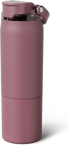 زجاجة مياه BrüMate Rise سعة 35 أونصة مع قش سيليكون مغطى بمادة مانعة للتسرب بنسبة 100% | زجاجة مياه معزولة من الفولاذ المقاوم للصدأ مع مصاصة قابلة للإزالة | التدفق السريع | فوهة شرب من السيليكون الناعم | خالية من مادة BPA (هالة داكنة) in Kuwait