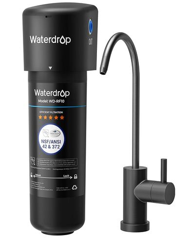 Waterdrop 15UB فلتر مياه تحت الحوض، نظام تنقية مياه تحت الحوض لمدة عامين، معتمد من NSF/ANSI 42، يقلل من PFAS، PFOA/PFOS، الرصاص، فلتر مياه تحت الحوض مع صنبور، 16 كيلو جالون in Kuwait