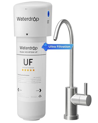 Waterdrop 15UB فلتر مياه تحت الحوض، نظام تنقية مياه تحت الحوض لمدة عامين، معتمد من NSF/ANSI 42، يقلل من PFAS، PFOA/PFOS، الرصاص، فلتر مياه تحت الحوض مع صنبور، 16 كيلو جالون in Kuwait