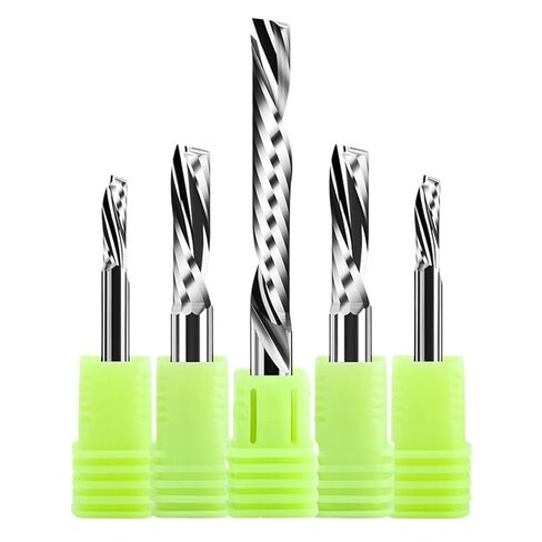 Vsharp AAA Left Spiral Milling Cutter Down Cut One Flute CNC End Mill 6 8 10 mm Shank Engraving Bits Tungsten Steel Acrylic(10x22x60) in Saudi Arabia