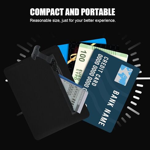 Abbylike Black Waterproof Wallet Heavy Duty Airtight Wallet Waterproof Pouch Water Tight Submersible Pouch Dry Bag with Zipper for Cash Keys Cards Swimming Diving Boating Snorkeling Kayaking for Men in Saudi Arabia