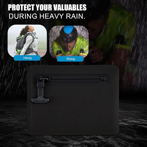 Abbylike Black Waterproof Wallet Heavy Duty Airtight Wallet Waterproof Pouch Water Tight Submersible Pouch Dry Bag with Zipper for Cash Keys Cards Swimming Diving Boating Snorkeling Kayaking for Men in Saudi Arabia