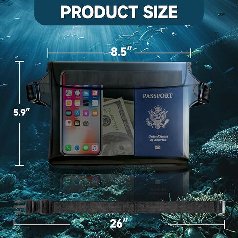 حقيبة هاتف مقاومة للماء مع حزام قابل للتعديل. مقاومة للماء وتطفو، مما يجعلها مناسبة للسفر والشواطئ والسباحة والتجديف وركوب القوارب والسفن السياحية - تحمل الهاتف وجواز السفر والمحفظة. in Kuwait