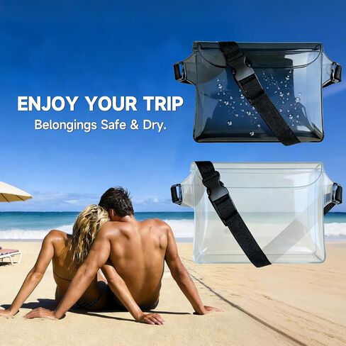 حقيبة هاتف مقاومة للماء مع حزام قابل للتعديل. مقاومة للماء وتطفو، مما يجعلها مناسبة للسفر والشواطئ والسباحة والتجديف وركوب القوارب والسفن السياحية - تحمل الهاتف وجواز السفر والمحفظة. in Kuwait