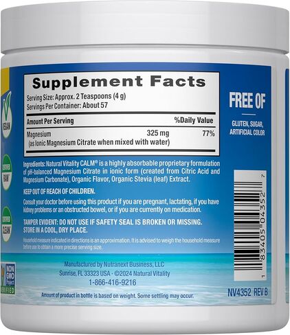 الهدوء الحيوي الطبيعي ، مكملات المغنيسيوم ، مسحوق مشروب مضاد للموت ، خالٍ من الغلوتين ، نباتي ، غير محلي ، ليمون حلو ، 8 أوقية in Kuwait