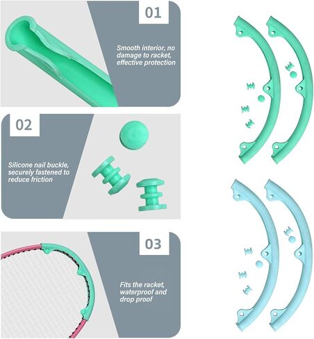 Badminton Racquet Curved Protections Sleeve Beginner Racket Head Protector Front Frame Head Case Protective Covers Silicone Cover in Saudi Arabia