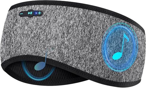 سماعات رأس بلوتوث للنوم مع بلوتوث 6.0، سماعات رأس لاسلكية لمدة 20 ساعة مع مكبرات صوت ستيريو عالية الدقة للنوم الجانبي، عصابة رأس بلوتوث قابلة للفصل والغسل in Kuwait