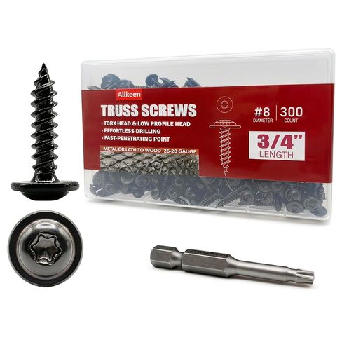 (100 قطعة) #8 × 3/4 بوصة T20 براغي خشبية برأس توركس براغي تروس ذاتية التنصت مطلية بالروسبرت الأسود in Kuwait