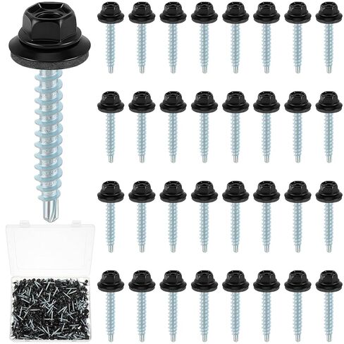 LEIFIDE 500 Pcs Metal Roofing Screws 10 x 1-1/2" Galvanized Hex Head Self Starting Metal to Wood Siding Screw (Sliver) in Saudi Arabia