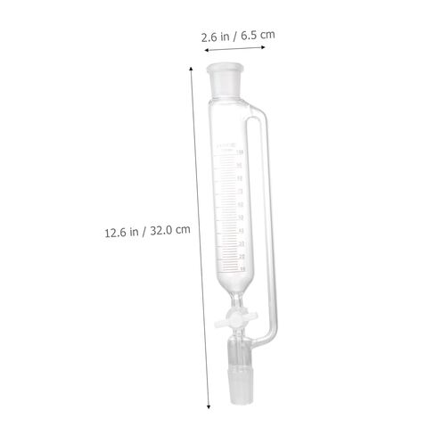 DECHOUS Cylindrical Glass Separatory Funnel PTFE Stopcock 500ml Experimental Liquid Funnel Equipment for Laboratory Use in Kuwait
