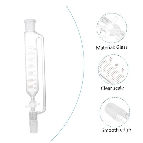 Cabilock Glass Separatory Funnel PTFE Stopcock Cylindrical Liquid Separation Equipment for Laboratory and Educational Use Design Easy to Clean and Organize in Saudi Arabia