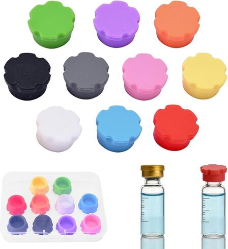 10 عبوات من أغطية قوارير سعة 3 مل قابلة لإعادة الاستخدام، أمبولة مقاومة للتسرب والغبار، 10 ألوان لسهولة التنظيم، زجاجات حقن مناسبة وصناديق تخزين in Kuwait