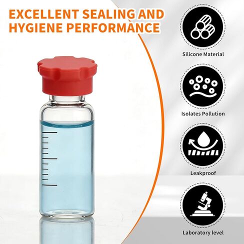 10 عبوات من أغطية قوارير سعة 3 مل قابلة لإعادة الاستخدام، أمبولة مقاومة للتسرب والغبار، 10 ألوان لسهولة التنظيم، زجاجات حقن مناسبة وصناديق تخزين in Kuwait