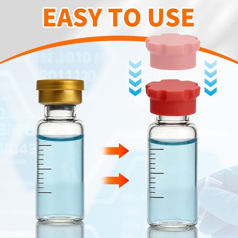 10 عبوات من أغطية قوارير سعة 3 مل قابلة لإعادة الاستخدام، أمبولة مقاومة للتسرب والغبار، 10 ألوان لسهولة التنظيم، زجاجات حقن مناسبة وصناديق تخزين in Kuwait