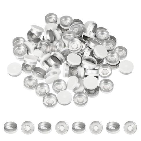 PATIKIL 250 Pcs Plastic Vial Caps, 20mm Aluminum Plastic Vial Top Caps Vial Seals for Lab Glass Vial Oral Liquid Bottles Freeze Dried Bottles, White in Saudi Arabia