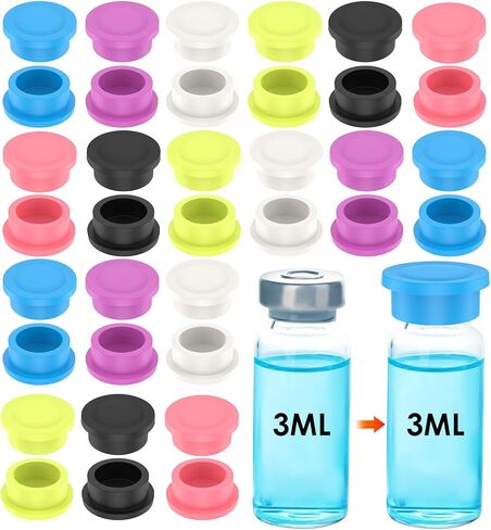 Protective Vial Caps 36PCS for 3ml Glass Vials, 6 Colors Multipurpose Reusable Vial Lids Cover Dust- & Leak-Proof for 3ml Flip Off Caps for Labs Research, Cosmetics (36) in Kuwait
