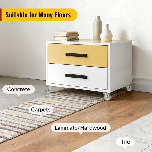 2 Inch Clear Casters,Maximum Load Capacity 265lbs Set of 4, 360 Degree Swivel Casters, for Furniture and Workbench, Crystal Clear Wheels for DIY Projects in Kuwait