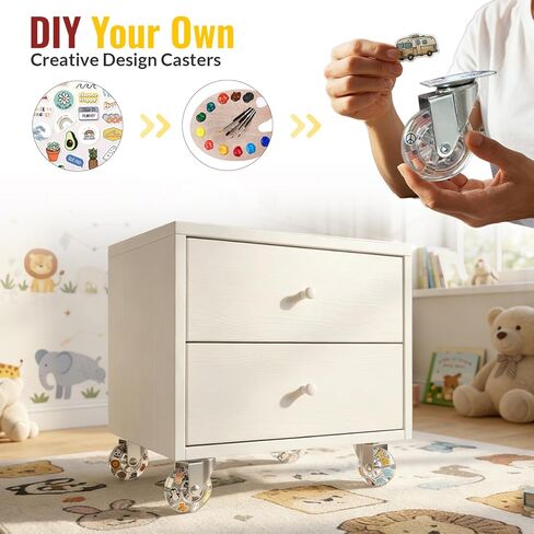 2 Inch Clear Casters,Maximum Load Capacity 265lbs Set of 4, 360 Degree Swivel Casters, for Furniture and Workbench, Crystal Clear Wheels for DIY Projects in Kuwait