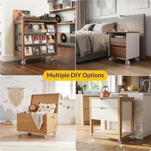 2 Inch Clear Casters,Maximum Load Capacity 265lbs Set of 4, 360 Degree Swivel Casters, for Furniture and Workbench, Crystal Clear Wheels for DIY Projects in Kuwait