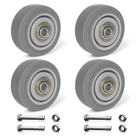 4 Inch Caster Wheels, Thermoplastic Rubber Wheels Silent Castor (Set of 4)- Heavy Duty Caster Wheels with 1600 lb Capacity, Industrial Casters Wheels for Cart Furniture Workbench in Saudi Arabia