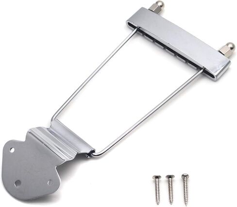 6-String Guitar Trapeze Tailpiece Bridge with Screws, Replacement for LP Jazz Archtop Electric Guitars - Silver/Chrome Finish in Saudi Arabia