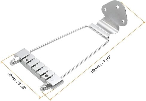 6-String Guitar Trapeze Tailpiece Bridge with Screws, Replacement for LP Jazz Archtop Electric Guitars - Silver/Chrome Finish in Saudi Arabia