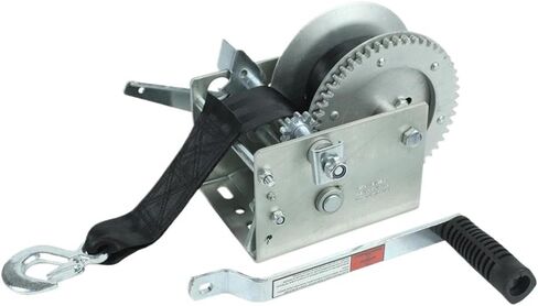 Hand Winch 2500 LBS 1125 KG with 7.3M Extra Long Synthetic Strap Webbing Compatible with Car Boat Trailer in Saudi Arabia