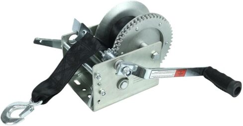 Hand Winch 2500 LBS 1125 KG with 7.3M Extra Long Synthetic Strap Webbing Compatible with Car Boat Trailer in Saudi Arabia