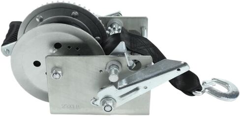 Hand Winch 2500 LBS 1125 KG with 7.3M Extra Long Synthetic Strap Webbing Compatible with Car Boat Trailer in Saudi Arabia