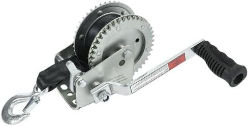Hand Winch 2000 LBS 900 KG 6.1M Extra Long Synthetic Strap Webbing Compatible with Car Boat Trailer in Saudi Arabia
