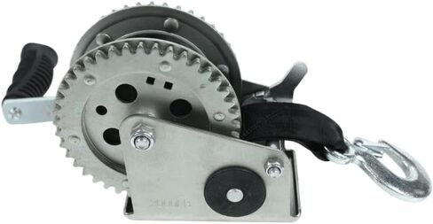 Hand Winch 2000 LBS 900 KG 6.1M Extra Long Synthetic Strap Webbing Compatible with Car Boat Trailer in Saudi Arabia