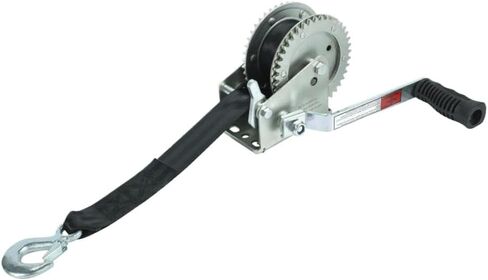 Hand Winch 2000 LBS 900 KG 6.1M Extra Long Synthetic Strap Webbing Compatible with Car Boat Trailer in Saudi Arabia