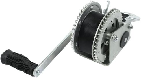 Hand Winch 2000 LBS 900 KG 6.1M Extra Long Synthetic Strap Webbing Compatible with Car Boat Trailer in Saudi Arabia