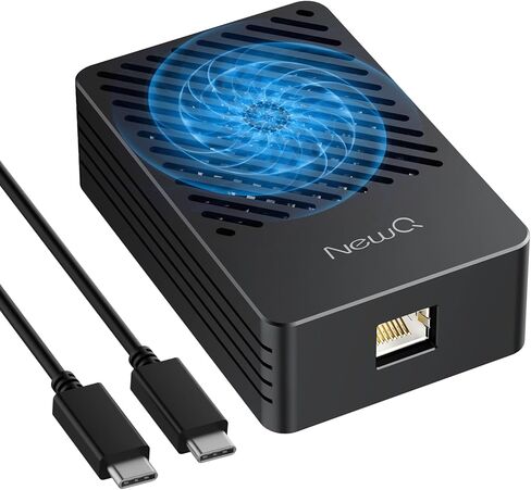 NewQ 10gbe Ethernet Adapter - متوافق مع منافذ Thunderbolt 3 و 4 | W/ 113 ° F مروحة Auto والكابل | لنظام التشغيل Mac/Windows in Saudi Arabia
