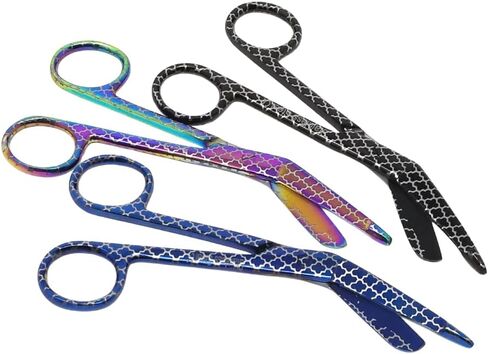 Veterinary Technician Bandage Scissors Set of Engraved Designs on 5.5" Shears Stainless Steel Gifts for Veterinary Staff Week, A Vet Medicine Gift for Technician, Assistant, Receptionist (Paws-6 Pcs) in Saudi Arabia