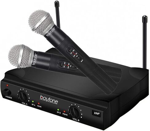 Boytone BT-42VM Dual Frequency Wireless Microphone System, 2-Channel, 174-216MHz, 15 Hours Battery Life in Saudi Arabia