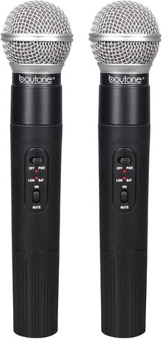 Boytone BT-42VM Dual Frequency Wireless Microphone System, 2-Channel, 174-216MHz, 15 Hours Battery Life in Saudi Arabia