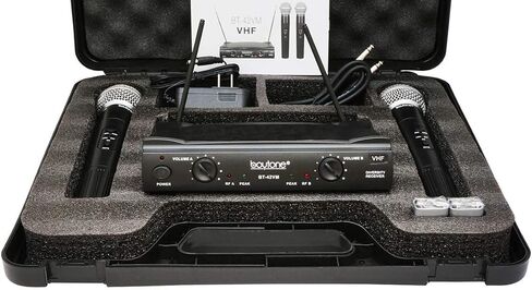 Boytone BT-42VM Dual Frequency Wireless Microphone System, 2-Channel, 174-216MHz, 15 Hours Battery Life in Saudi Arabia