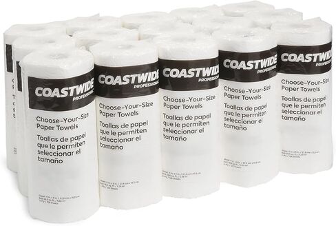 Choose-Your-Size Paper Towels, 2-Ply, White, 128 Sheets/Roll, 15 Rolls/Carton in Kuwait