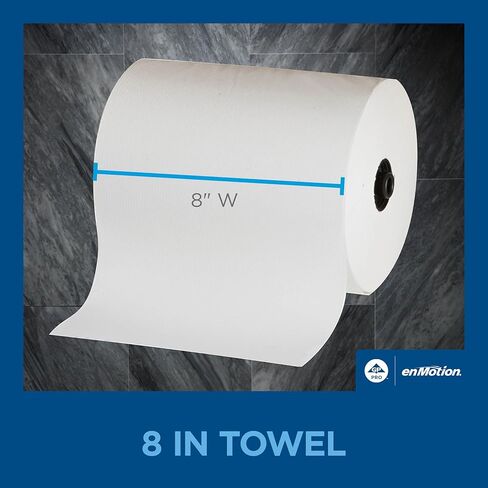 لفافات مناشف ورقية معاد تدويرها من Georgia-Pacific enMotion Flex مقاس 8 بوصات من GP PRO، بيضاء، لفة 550 قدم، علبة 6 لفات كبيرة، 89730 in Kuwait