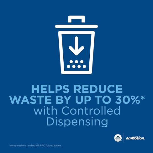 لفافات مناشف ورقية معاد تدويرها من Georgia-Pacific enMotion Flex مقاس 8 بوصات من GP PRO، بيضاء، لفة 550 قدم، علبة 6 لفات كبيرة، 89730 in Kuwait