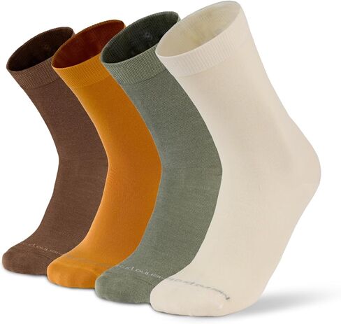 Merino Protect Thin Merino Wool Crew Sock for Men Women Lightweight Hiking Socks Soft Mid Calf Dress Socks 4 Pack in Kuwait