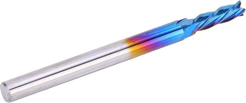 4 Flute End Mill, Tungsten Steel NanoBlue Coating CNC Straight Handle Milling Cutter, Suitable for Processing Planes, Steps, Grooves, Forming Surfaces and Cutting Off workpieces in Kuwait